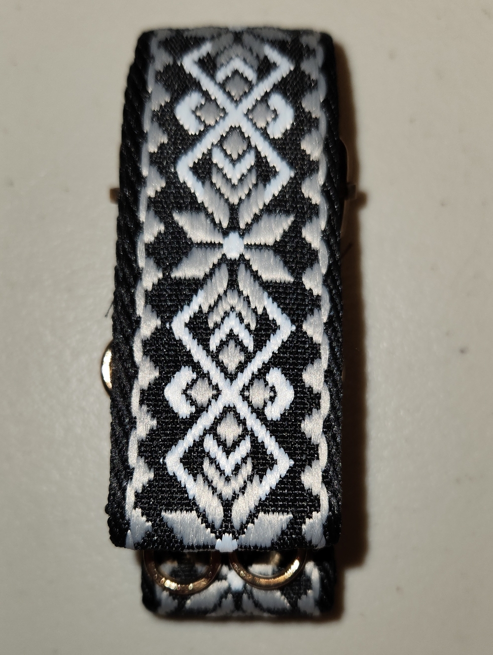 NEW Black/White/Gray Star print crossbody Guitar Strap -Gold hardware